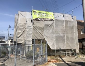 岡山市北区O様邸 屋根と外壁の塗装工事着工です。