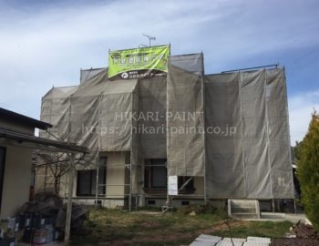 瀬戸内市T様邸 屋根外壁の塗装工事着工