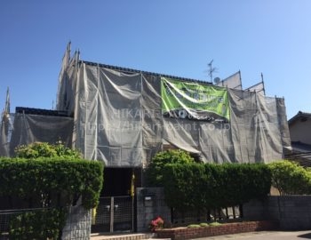 岡山市中区Y様邸で「外壁塗装工事」着工