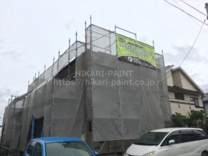 瀬戸内市K様邸 外壁塗装工事開始!