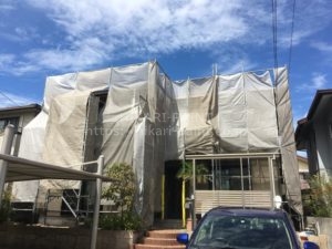 玉野市T様邸 外壁塗装工事着工!