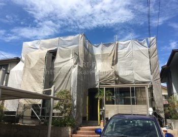玉野市T様邸 外壁塗装工事着工!