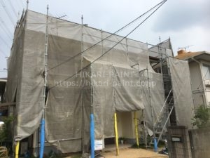 岡山市北区I様邸 屋根塗装工事始まりました!