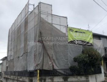 玉野市K様邸で屋根と外壁の塗装工事スタート!!