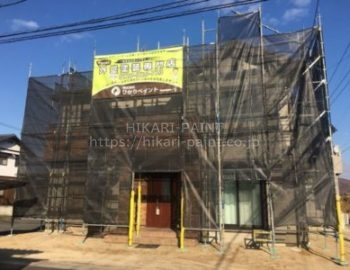 岡山市北区A様邸 外壁の塗装工事スタート!