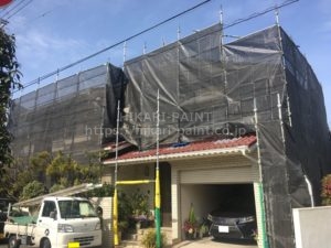岡山市北区M様邸 屋根・外壁の塗装工事開始!