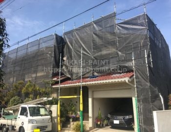 岡山市北区M様邸 屋根・外壁の塗装工事開始!
