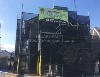 倉敷市児島U様邸 屋根・外壁塗装工事着工です!