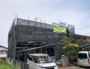 岡山市北区T様邸 塗装工事始まりました😀