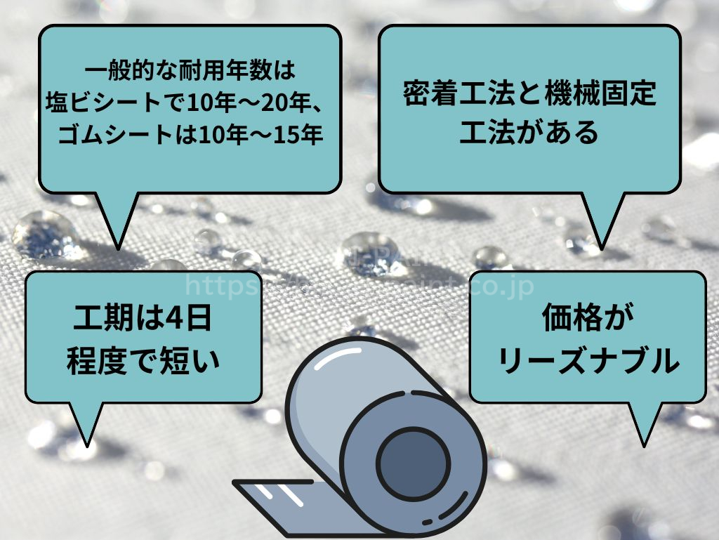 シート防水は簡単で短期間施工