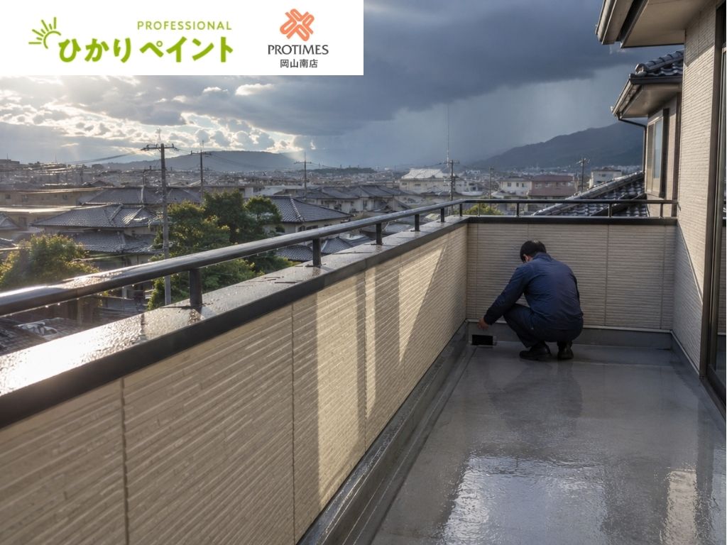 岡山市の戸建てベランダ防水はウレタン・FRPのどちら?劣化症状と工法の判断基準