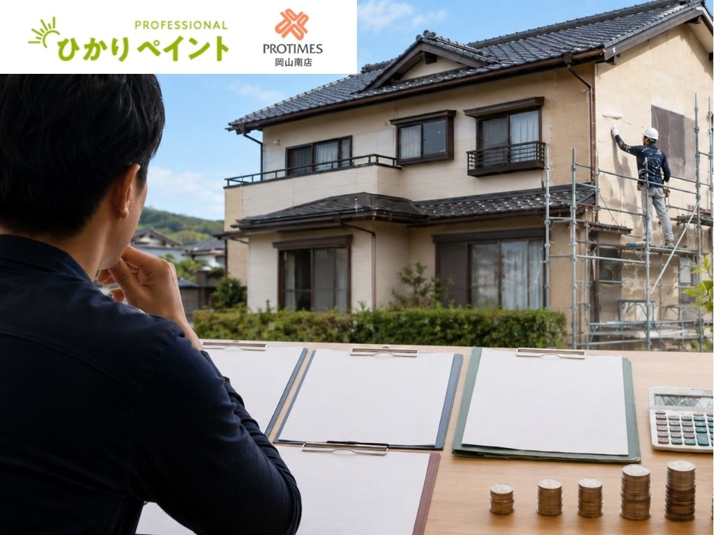 外壁塗装の中間マージンとは?岡山市で見積もり比較するときに確認したい費用の仕組み