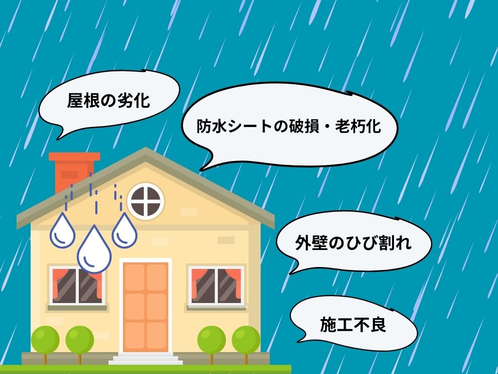 雨漏りの原因と修理箇所