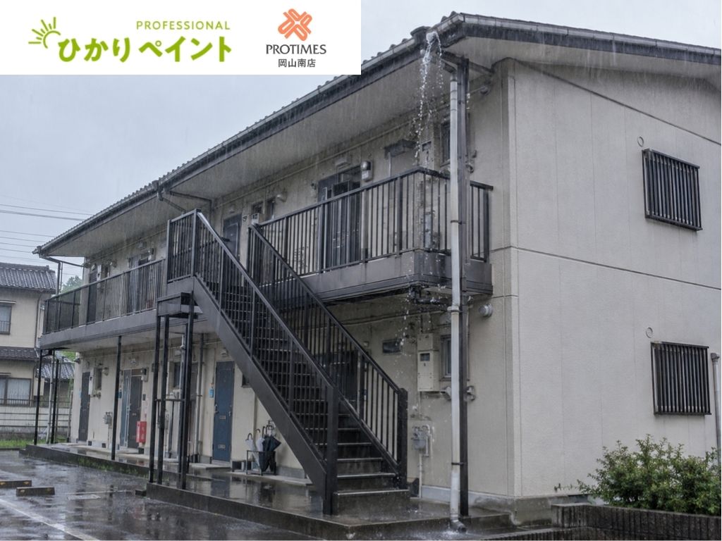 岡山市のアパートで雨樋があふれる原因は?清掃・勾配調整・交換の判断基準