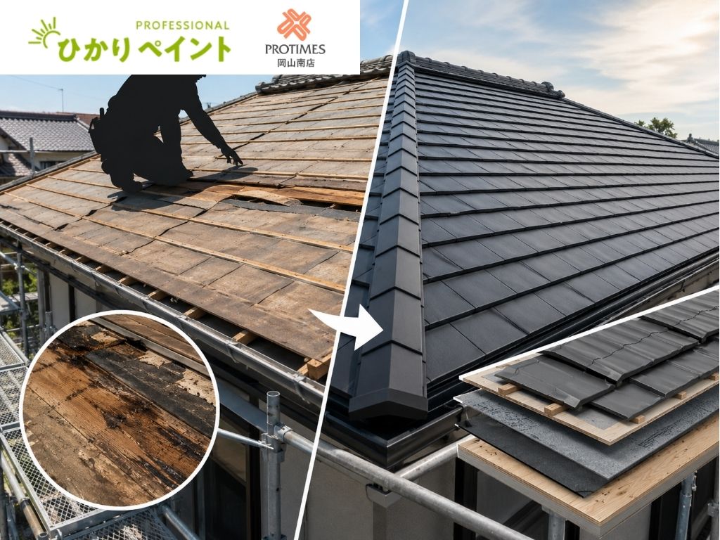 屋根カバー工法で後悔するケースとは?岡山市で施工前に確認したい屋根材・費用・雨漏りリスク