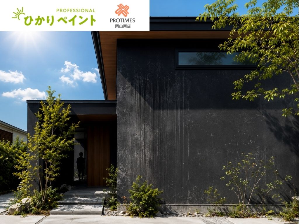 黒い外壁塗装は後悔する?岡山市で色あせ・暑さ・汚れを確認して選ぶ判断基準