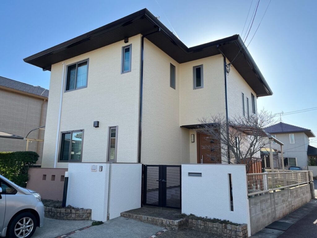 岡山市南区泉田F様邸|屋根塗装外壁塗装工事|塀