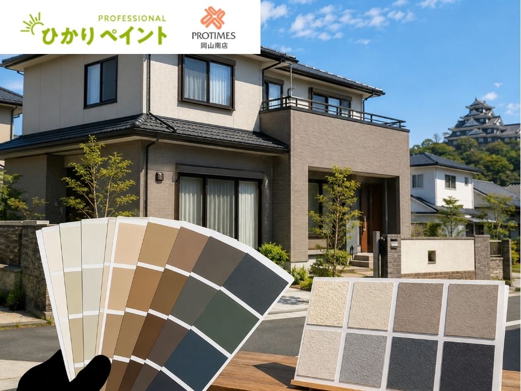 岡山市の外壁塗装で失敗しない色選び|色見本・シミュレーション・施工事例で確認すべきポイント