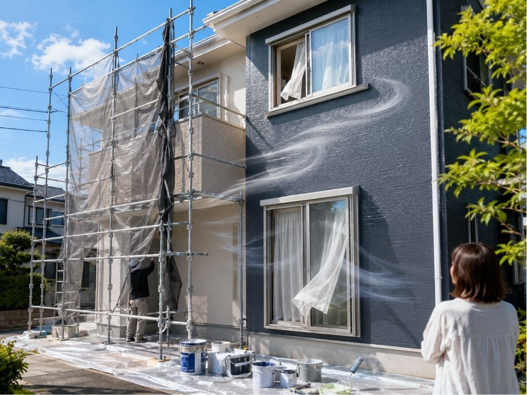 外壁塗装の匂いはいつまで続く?塗料や環境によって変わる理由