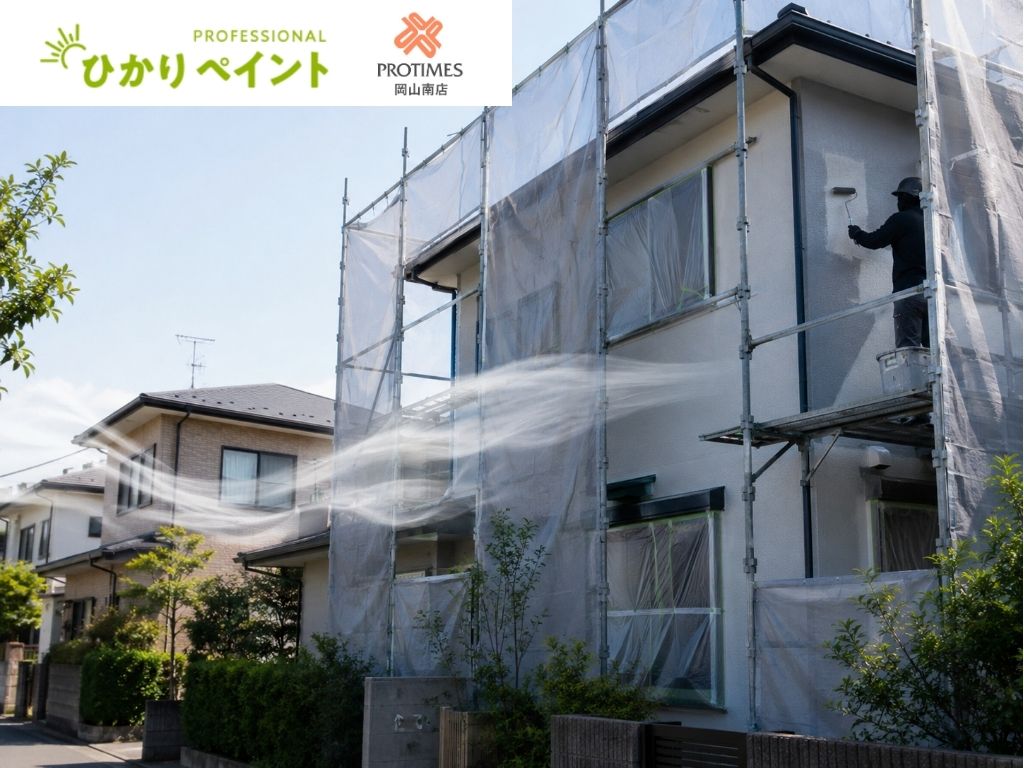外壁塗装の匂いはいつまで続く?岡山市で工事前に知っておきたい臭気対策と近隣配慮